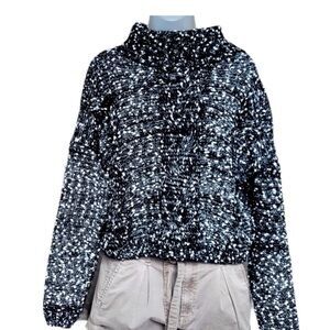 Patrizia Luca Knit Black and White High Neck Sweater